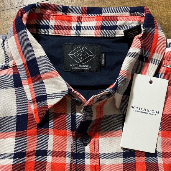 Scotch & Soda Men’s Plaid Button Down Shirt - Picture 10 of 13